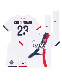 Paris Saint-Germain Randal Kolo Muani #23 Auswärts Trikotsatz für Kinder 2024-25 Kurzarm (+ Kurze Hosen)